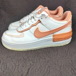 Nike Air Force 1 Shadow Washed Coral White Sneakers Women's Shoes